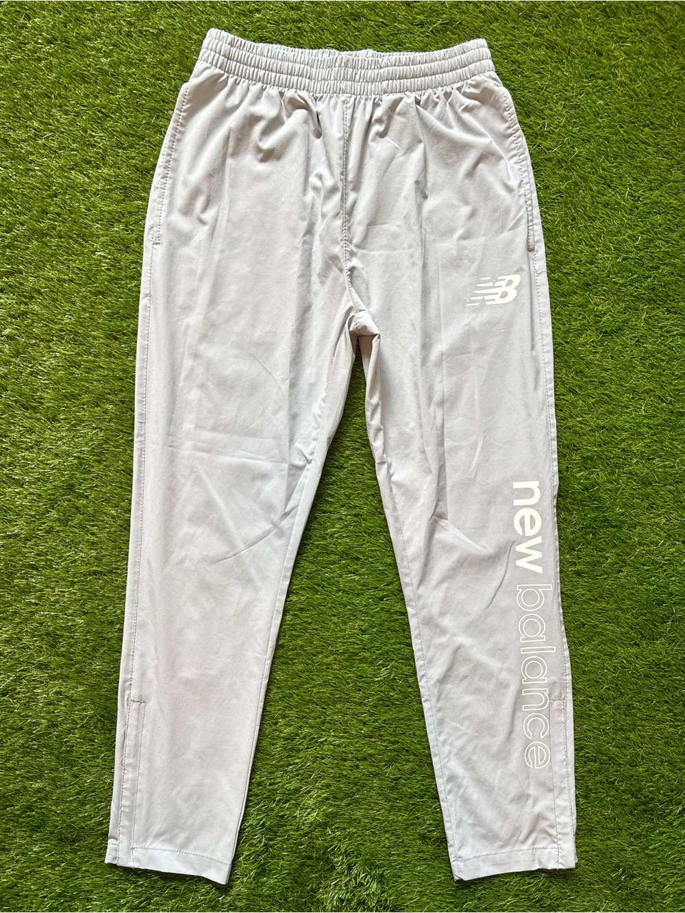 New Balance Grey Logo Zip Athletic Track Pants Small